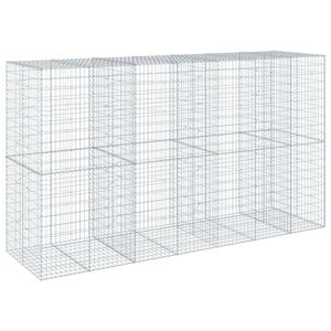 vidaXL horganyzott vas gabion kos&aacute;r fed&eacute;llel 350 x 100 x 200 cm