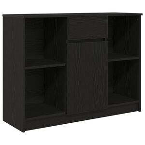 vidaXL fekete t&ouml;lgy szerelt fa t&aacute;lal&oacute;szekr&eacute;ny fi&oacute;kos 101x35x76 cm