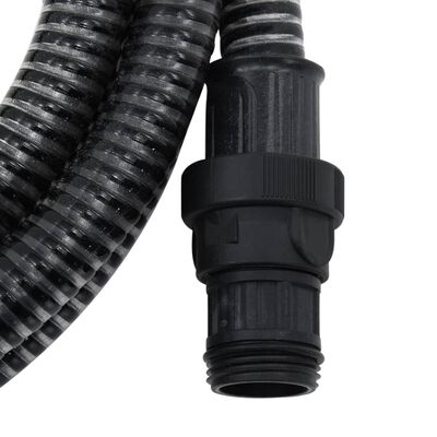 vidaXL fekete PVC szívótömlő PVC csatlakozókkal 1" 10 m