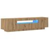 vidaXL kézműves tölgy szerelt fa TV-szekrény LED-ekkel 160x35x40 cm