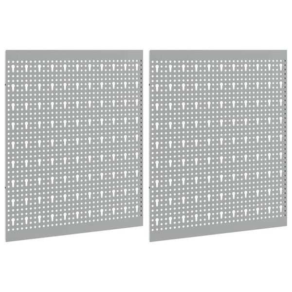 vidaXL Tárolópad 2 pcs Szürke 100 x 1 x 60 cm Porszórt Acél