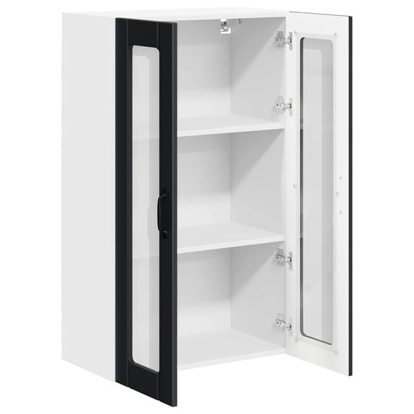 vidaXL Fali konyhaszekr&eacute;ny ajt&oacute;val Fekete 60 x 31 x 100 cm Faanyag