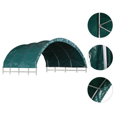 vidaXL zöld PVC állattartó sátor 3,7 x 3,7 m