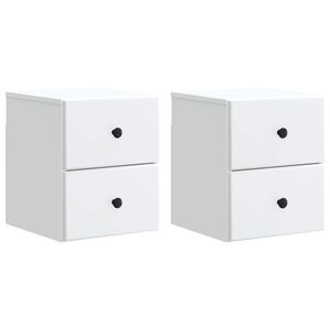 vidaXL Fali &eacute;jjeli szekr&eacute;ny 2 pcs Feh&eacute;r 34,5 x 33 x 40 cm Szerelt Fa