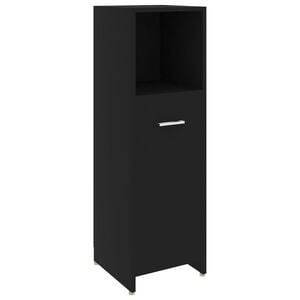 vidaXL fekete szerelt fa f&uuml;rdőszobaszekr&eacute;ny 30 x 30 x 95 cm