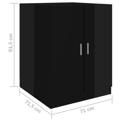 vidaXL magasfényű fekete mosógépszekrény 71 x 71,5 x 91,5 cm
