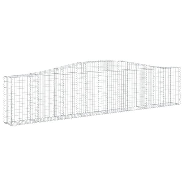 vidaXL 3 db íves horganyzott vas gabion kosár 400x30x80/100 cm