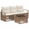 vidaXL Kerti Kanap&eacute; Szett 4 pcs B&eacute;zs polirattan