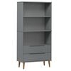 vidaXL MOLDE sz&uuml;rke t&ouml;m&ouml;r fenyőfa k&ouml;nyvszekr&eacute;ny 85 x 35 x 170,5 cm