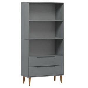 vidaXL MOLDE sz&uuml;rke t&ouml;m&ouml;r fenyőfa k&ouml;nyvszekr&eacute;ny 85 x 35 x 170,5 cm