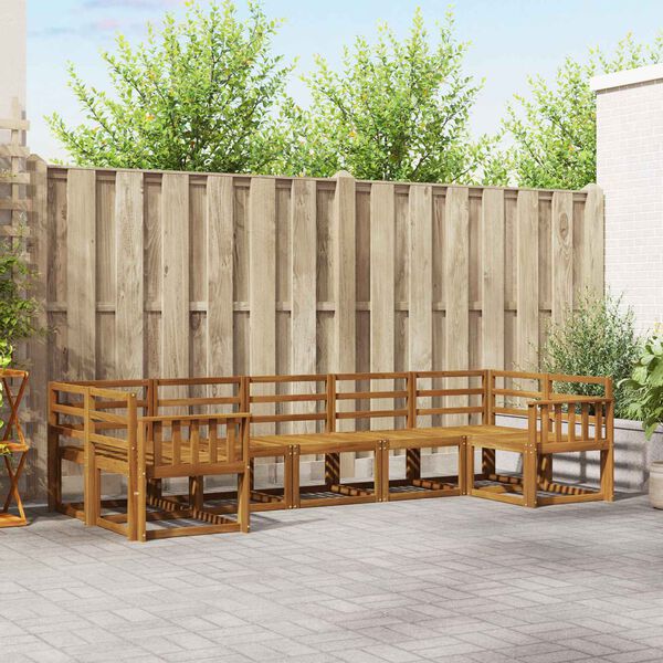 vidaXL K&uuml;lt&eacute;ri kanap&eacute; szett 7 pcs Term&eacute;szetes T&ouml;m&ouml;r Ak&aacute;cfa