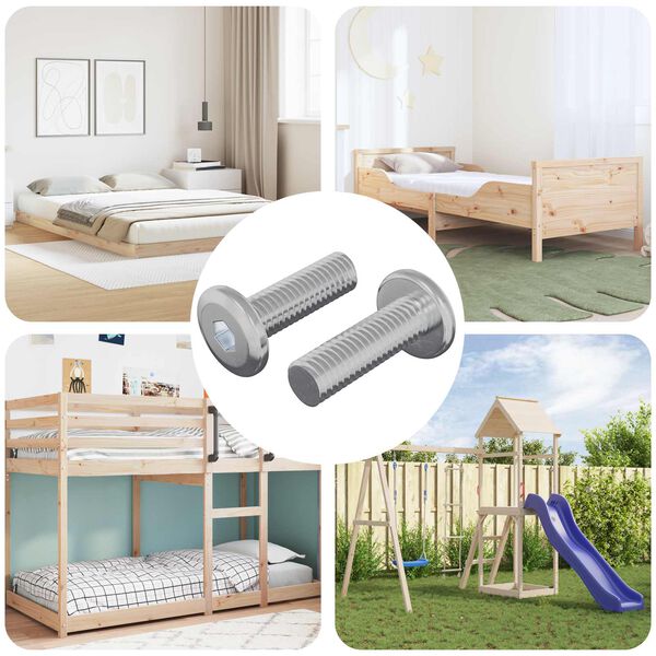 vidaXL Csavar 2 pcs Ez&uuml;st 8 x 25 mm Ac&eacute;l