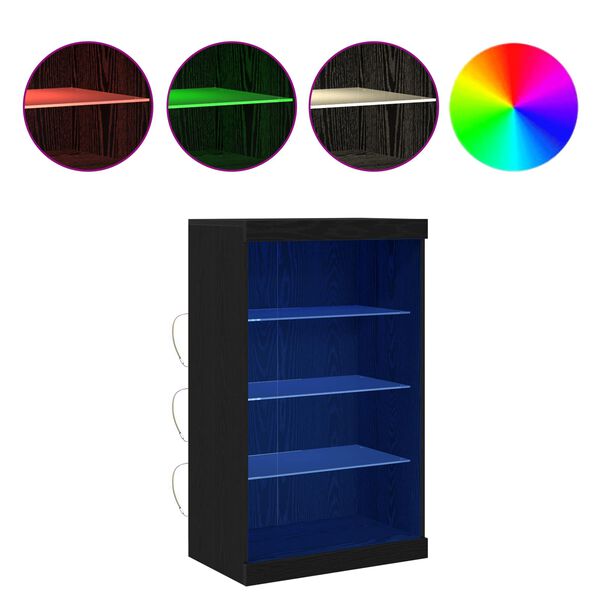 vidaXL LED t&aacute;lal&oacute; Fekete t&ouml;lgy 60,5 x 37 x 100 cm Faanyag