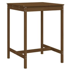 vidaXL m&eacute;zbarna t&ouml;m&ouml;r fenyőfa kerti asztal 82,5 x 82,5 x 110 cm
