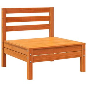 vidaXL viaszbarna t&ouml;m&ouml;r fenyőfa karfa n&eacute;lk&uuml;li kerti kanap&eacute;