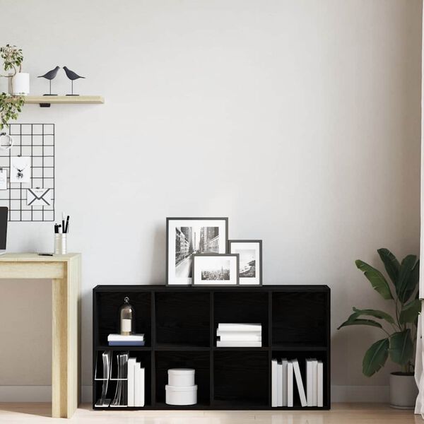 vidaXL fekete tölgy szerelt fa könyvespolc 66x30x130 cm