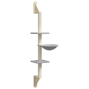 vidaXL vil&aacute;gossz&uuml;rke falra szerelhető kapar&oacute;fa 142,5 cm
