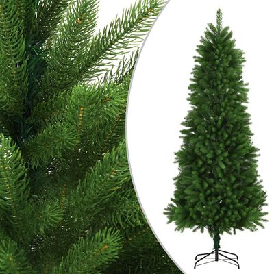 vidaXL zöld fél műkarácsonyfa LED-ekkel és gömbszettel 240 cm