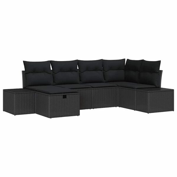 vidaXL Kanap&eacute; Szett p&aacute;rn&aacute;val 6 pcs polirattan