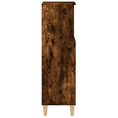vidaXL füstös tölgyszínű szerelt fa fürdőszobaszekrény 30x30x100 cm