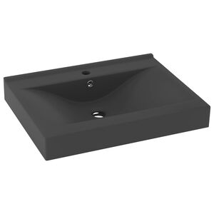 vidaXL matt s&ouml;t&eacute;tsz&uuml;rke ker&aacute;mia luxus mosd&oacute; csaptelepfurattal 60x46 cm