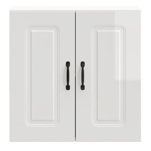 vidaXL konyhai fali szekrény Kalmar magasfényű fehér színű fából