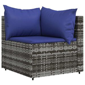 vidaXL sz&uuml;rke polyrattan kerti sarokkanap&eacute; p&aacute;rn&aacute;kkal