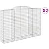vidaXL 2 db &iacute;ves horganyzott vas gabion kos&aacute;r 300x50x200/220 cm