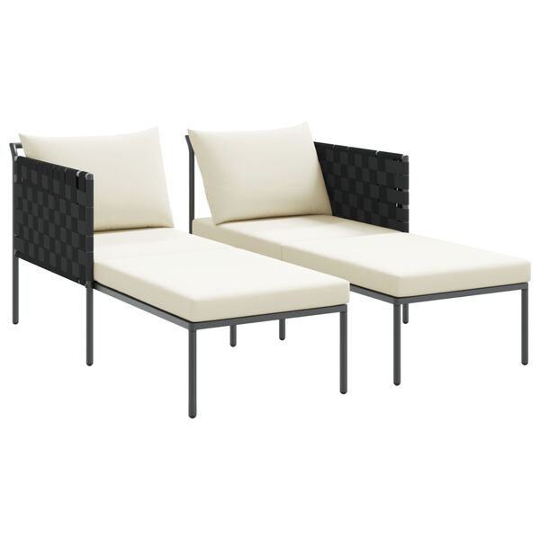 vidaXL Napozóágy párnával 2-személy Antracit 115 x 153 x 69.5cm Acél