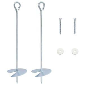 vidaXL F&ouml;ldi horgony 2 pcs Ez&uuml;st &Oslash;10 x 40 cm Galvaniz&aacute;lt f&eacute;m