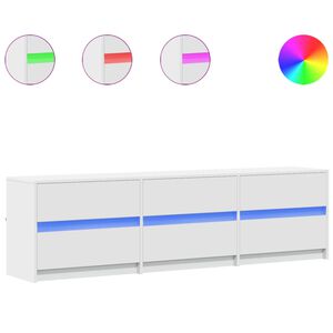 vidaXL feh&eacute;r szerelt fa TV-szekr&eacute;ny LED-ekkel 180 x 34 x 50 cm