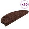 vidaXL 10 db barna, f&eacute;lk&ouml;r alak&uacute;, nagy l&eacute;pcsőszőnyeg 65 x 21 x 4 cm