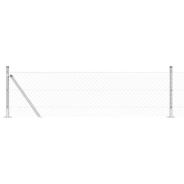 vidaXL Ker&iacute;t&eacute;soszlop Ez&uuml;st 25 x 0,4 m (60 x 60 mm r&aacute;cs) Ac&eacute;l