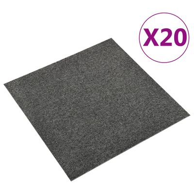 vidaXL 20 db antracitszürke szőnyegpadlólap 5 m² 50 x 50 cm