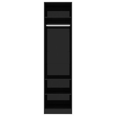 vidaXL magasfényű fekete szerelt fa ruhásszekrény 50 x 50 x 200 cm
