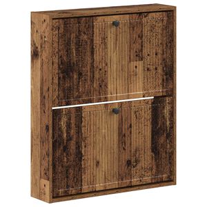 vidaXL Fali Cipőtart&oacute; EDE 71 x 17 x 86 cm Szerelt Fa Antik Fa