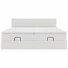 vidaXL Ottomán ágykeret matraccal Fehér 160x200cm műbőrrel