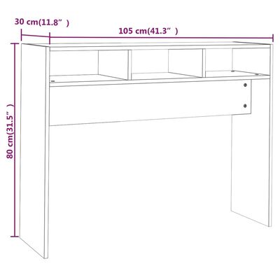 vidaXL betonszürke forgácslap tálalóasztal 105 x 30 x 80 cm