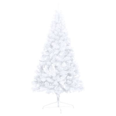 vidaXL fehér PVC megvilágított fél műkarácsonyfa állvánnyal 150 cm