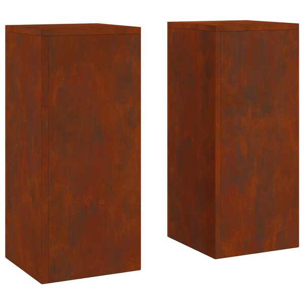 vidaXL N&ouml;v&eacute;ny&aacute;llv&aacute;ny 2 pcs Rozsd&aacute;s 24 x 24 x 55 cm Időj&aacute;r&aacute;s&aacute;ll&oacute; ac&eacute;l