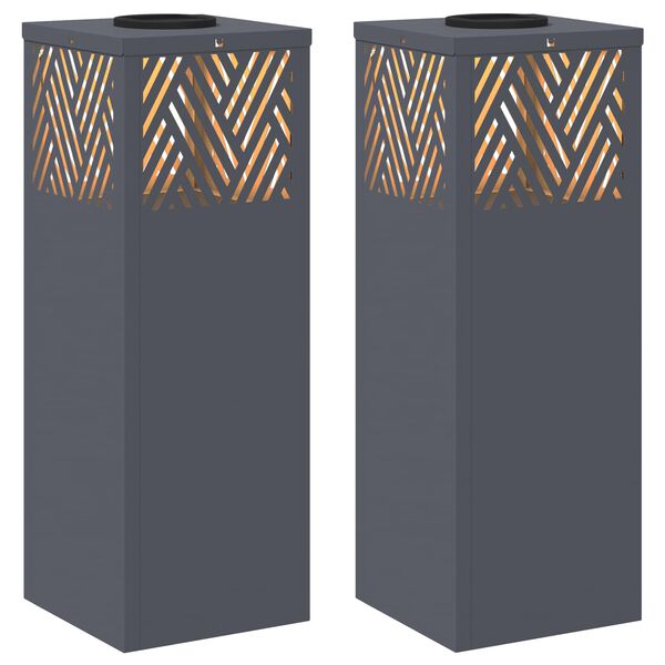 vidaXL Napelemmel műk&ouml;dő LED &ouml;sv&eacute;ny vil&aacute;g&iacute;t&aacute;s Halsz&aacute;lka 2 pcs Antracit