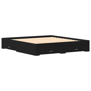 vidaXL &Aacute;gykeret fi&oacute;kkal t&aacute;rol&oacute;val Fekete t&ouml;lgy 180 x 200 cm Faanyag