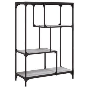 vidaXL sz&uuml;rke sonoma szerelt fa &eacute;s ac&eacute;l k&ouml;nyvespolc 81x36x115 cm