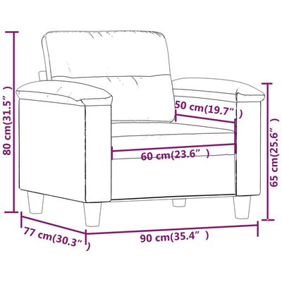vidaXL bordó műbőr kanapéfotel 60 cm