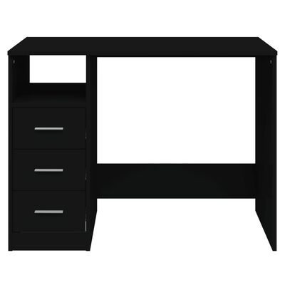 vidaXL fekete szerelt fa íróasztal fiókokkal 102 x 50 x 76 cm