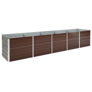 vidaXL barna horganyzott ac&eacute;l kerti magas&aacute;gy&aacute;s 400 x 80 x 45 cm