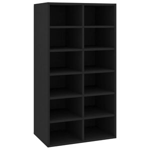 vidaXL fekete szerelt fa cipőtart&oacute; 54 x 34 x 100,5 cm