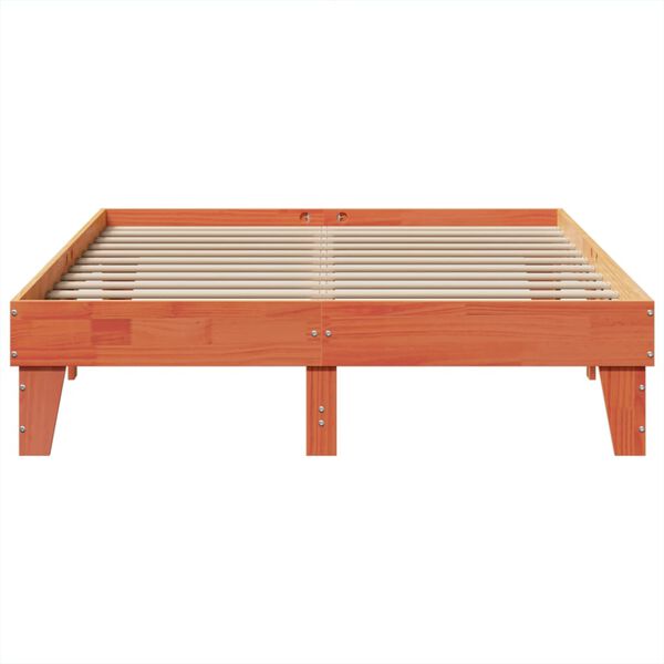 vidaXL viaszbarna t&ouml;m&ouml;r fenyőfa &aacute;gy matrac n&eacute;lk&uuml;l 140 x 200 cm