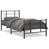 vidaXL fekete f&eacute;m &aacute;gykeret fej- &eacute;s l&aacute;bt&aacute;ml&aacute;val 90 x 200 cm