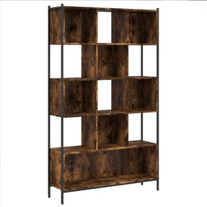 vidaXL f&uuml;st&ouml;s t&ouml;lgy sz&iacute;nű szerelt fa k&ouml;nyvszekr&eacute;ny 102x28x172 cm